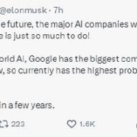 马斯克称谷歌在AI领域暂时领先 暗示xAI将后来居上