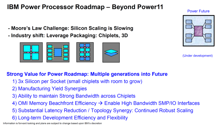 IBM Power 处理器路线图重点介绍了小芯片技术和未来的可扩展性优势。