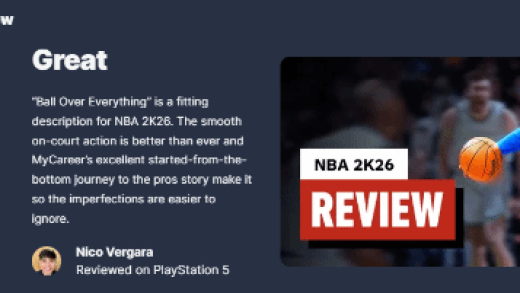 年货大作《NBA 2K26》IGN 8分！近年来的最佳水准