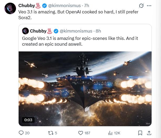 应对Sora 2，谷歌发布新AI视频模型Veo 3.1：能精准可控视频生成