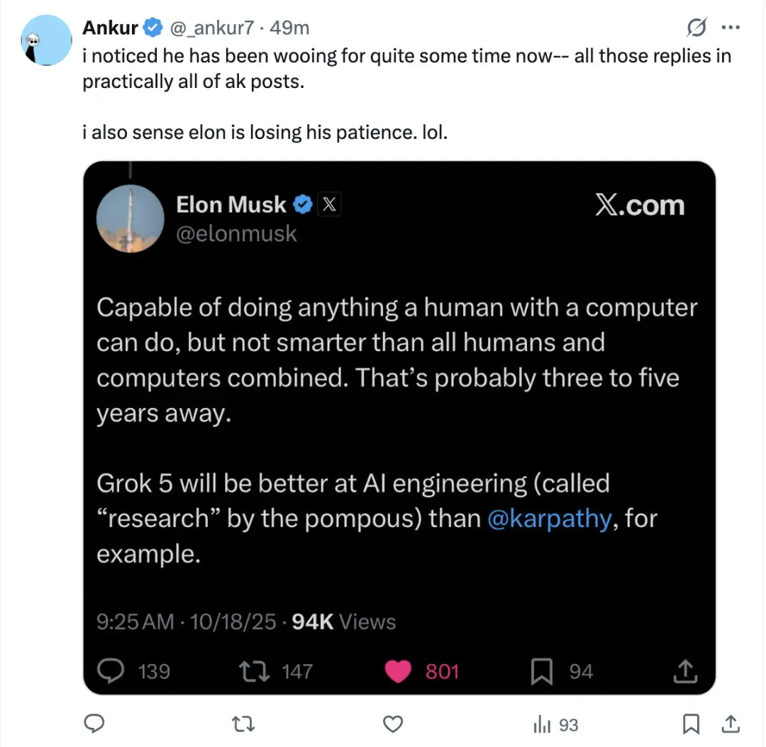 马斯克发起编程人机大战 卡帕西说了不