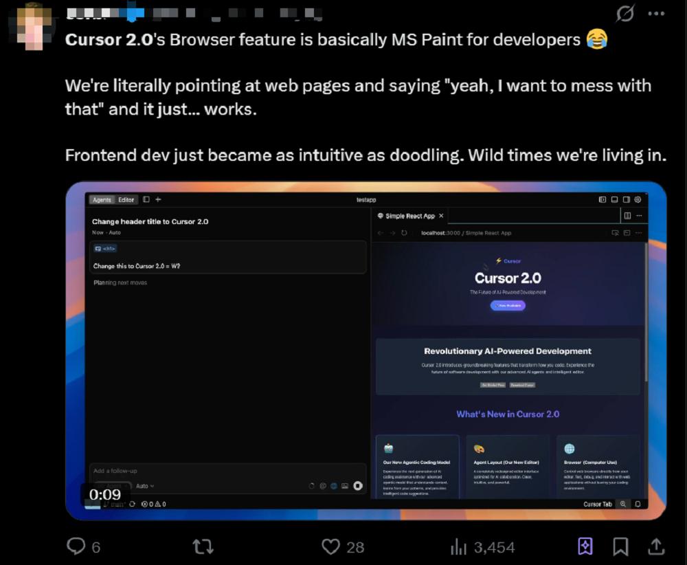 Cursor 2.0来了,多agent并行,自研模型30秒跑完多数任务,MXFP8训练