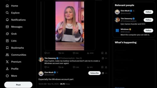 Epic CEO怒批Win11：任务栏不能动、账户强制登！马斯克下场力挺