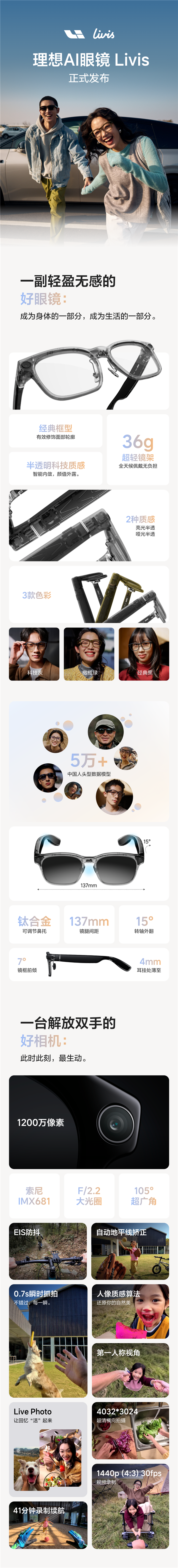 全系蔡司镜片 一图读懂理想Livis:可能是迄今最好用的AI眼镜!