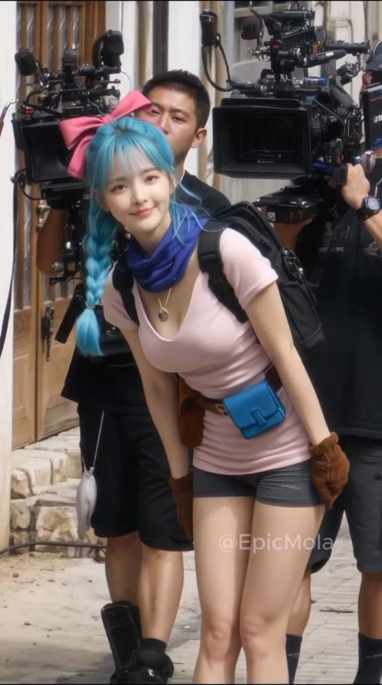 AI生成《龙珠》真人版拍摄现场 美女如云啊