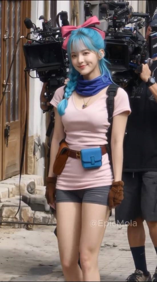 AI生成《龙珠》真人版拍摄现场 美女如云啊